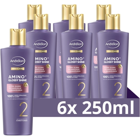 6x Andrelon Pro-Care Conditioner Amino+ Glossy Shine 200 ml
