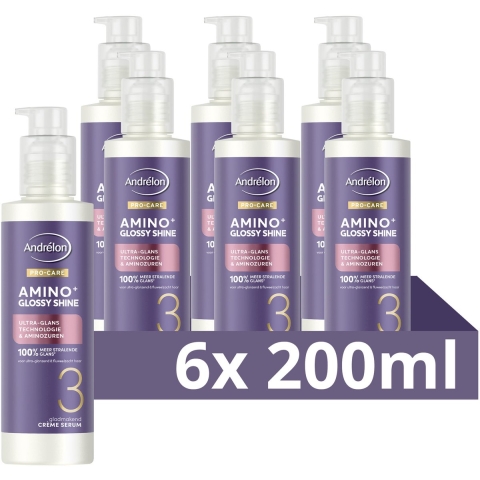 6x Andrelon Pro-Care Haarserum Amino+ Glossy Shine 200 ml