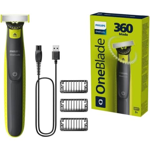 Philips OneBlade 360 QP2724/23 - Gezichtschaaf - 360° mesje en 3 opzetkammen (1, 3 en 5 mm)