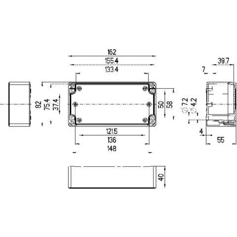 Spelsberg TG PC 1608-6-o Installatiebehuizing 162 x 82 x 55 Polycarbonaat Grijs-wit (RAL 7035) 1 stuk(s)
