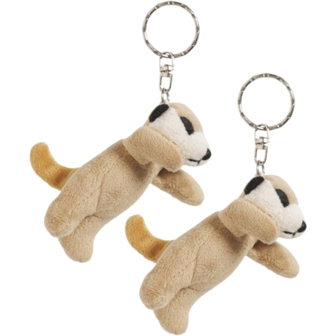 Nature Planet sleutelhanger Stokstaartje - 4x - 6 cm - pluche - knuffel sleutelhangers -