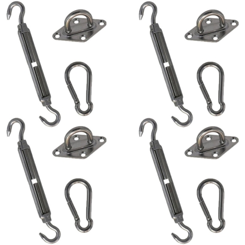 Schaduwdoek ophangaccessoires set - 12-delig - luifel/hangmat bevestiging -