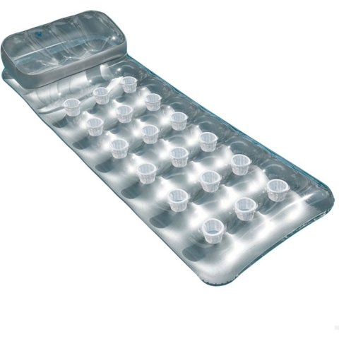 Opblaasbaar matras Intex Zilverkleurig 18 Glazen 188 x 30 x 71 cm (6 Stuks)