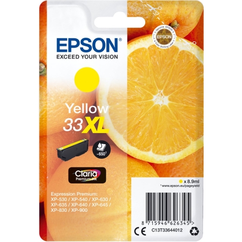 Epson 33XL - Inktcartridge - Origineel - Printcapaciteit 650 - Geel