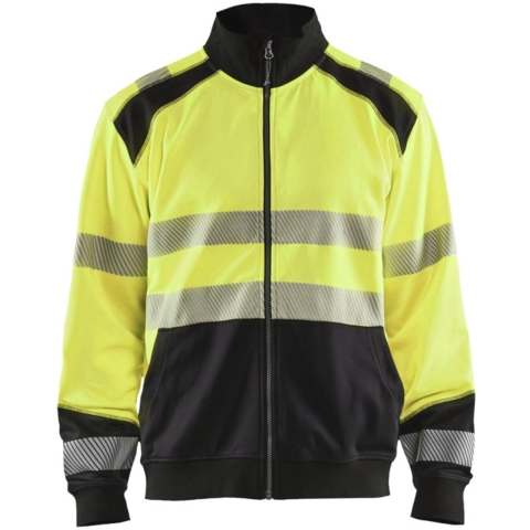 Blåkläder Sweatshirt hele rits High-Vis 35582528 | High-Vis Geel/Zwart | Maat XXL - 7330509610398