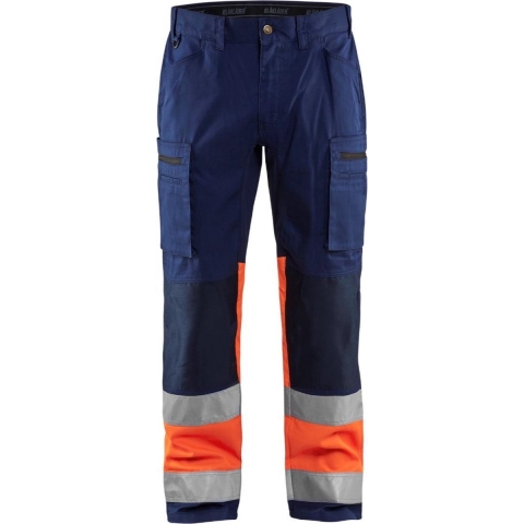 Blåkläder Werkbroek met stretch High-Vis 15511811 | Marineblauw/Oranje | Maat 44 - 7330509662922