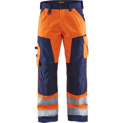 Blåkläder Werkbroek High-Vis zonder spijkerzakken 15661811 | High Vis Oranje/Marineblauw | Maat 56 - 7330509413487