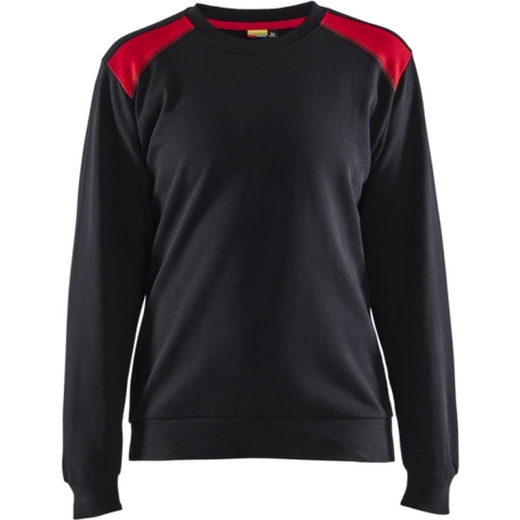 Blåkläder Sweatshirt bicolour Dames 34081158 | Zwart/Rood | Maat S - 7330509810736
