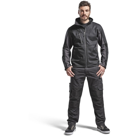 Blåkläder Service werkbroek met stretch zonder spijkerzakken 14951330 | Zwart/Donkergrijs | Maat 56 - 7330509555538