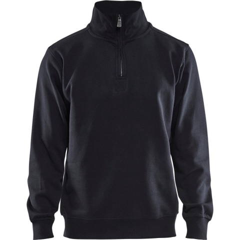 Blåkläder Sweatshirt Jersey 1/2 rits 33651048 | Zwart | Maat XL - 7330509352359