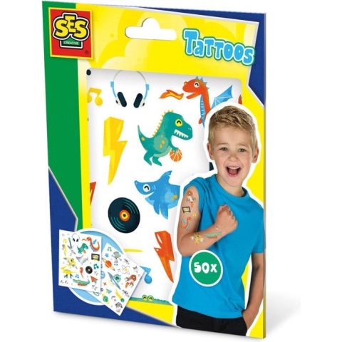 SES - Tattoos voor kinderen - 50 metallic tatoeages - gemakkelijk afwasbaar