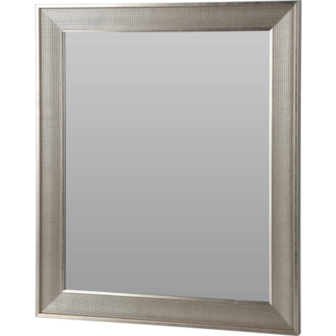 Wandspiegel met brede lijst Plata - frame kleur zilver - 50 x 60 cm -