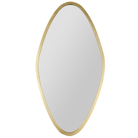 Wandspiegel Mineral - goud - metaal - ovaal - 27 x 53 cm - wanddecoratie spiegels -