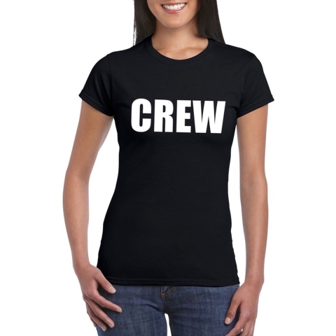 Crew tekst t-shirt zwart dames L -