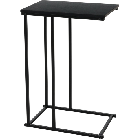 Bijzettafel/banktafel - 1x - zwart metaal 40 x 26 x 58 cm -