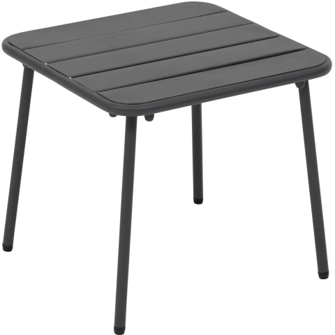 Bijzettafel / tuin salon tafel Phuket - metaal - antraciet - 45 x 45 x 41 cm - voor buiten -