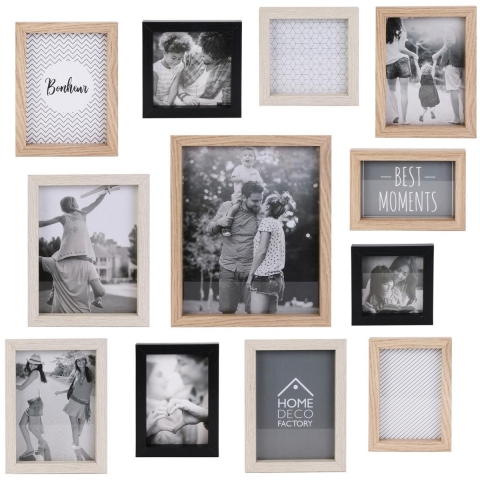 Home deco factory collage fotolijst - 12 foto's - hout - decoratie -
