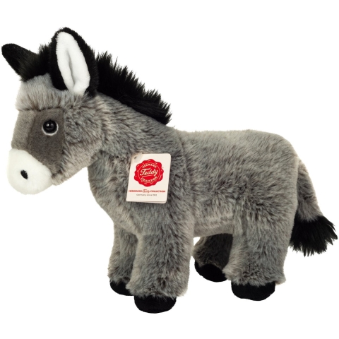 Knuffeldier Ezel - zachte pluche stof - premium kwaliteit knuffels - grijs - 27 cm -