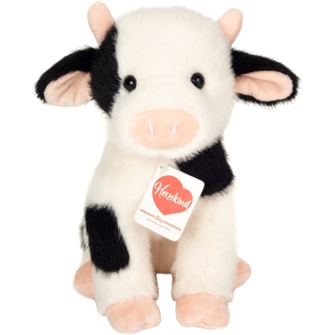 Knuffeldier Koe - zachte pluche stof - premium kwaliteit knuffels - zwart/wit - 25 cm -