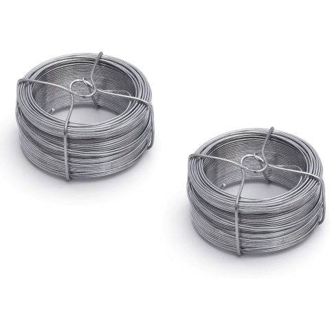 IJzerdraad - 2x rol - 50 meter - 1,88 mm - binddraad - verzinkt staal -