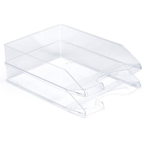 PlasticForte Brievenbakjes - Pakket van 4x stuks - A4 - transparant - kantoor postbakjes -