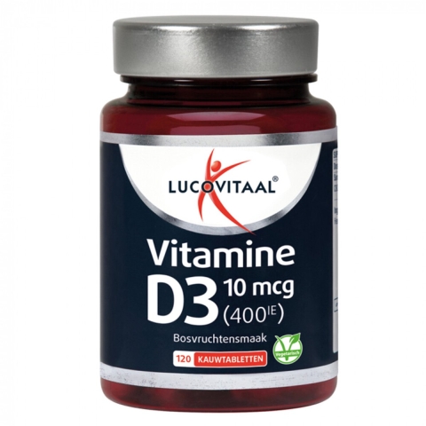 Gratis Verzending: 3x Lucovitaal D3 10 mcg (400Ie) Vitamine Vegan Kauwtabletten 60 kauwtabletten