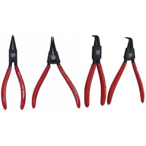 NWS 792 Precisie-borgveertang set Geschikt voor borgringen Binnen- en buitenringen 19-60 mm 19-60 mm Puntvorm 90° haaks, Recht