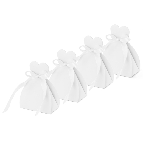 Cadeaudoosjes Bruid - Bruiloft bedankje - 40x stuks - wit - 7 x 9 cm -