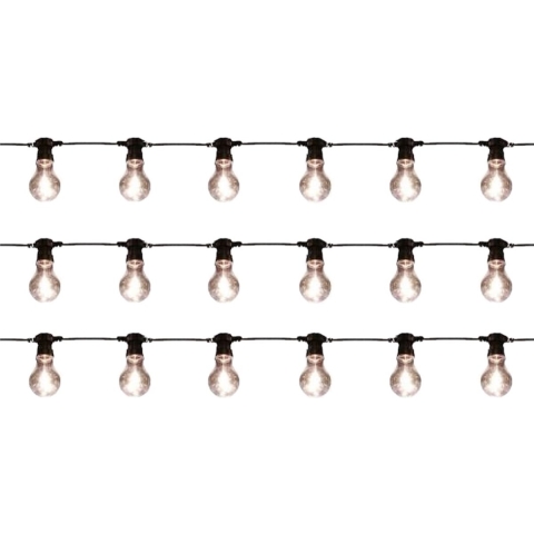3x stuks buiten feestverlichting lichtsnoer warm witte lampbolletjes 10 m -