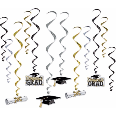 24x stuks Geslaagd/diploma plafond versieringen -