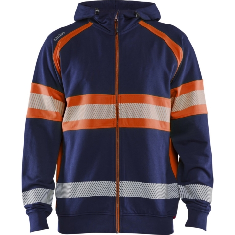 Blåkläder High-Vis Hooded Sweatshirt 35521158 | Marineblauw/Oranje | Maat S - 7330509831052