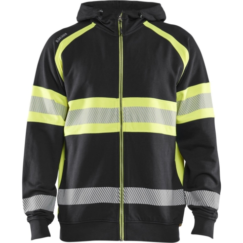 Blåkläder High-Vis Hooded Sweatshirt 35521158 | Zwart/High-Vis Geel | Maat M - 7330509831120
