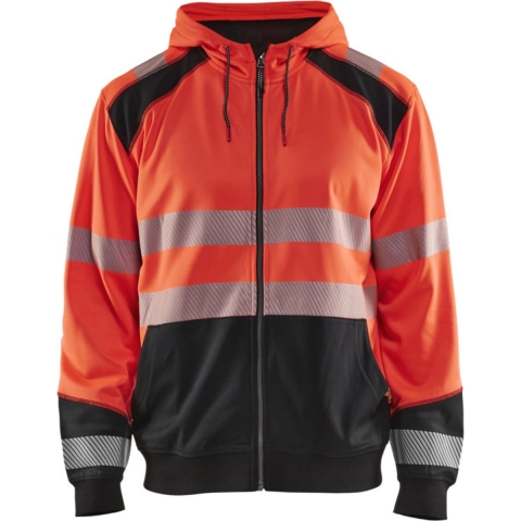 Blåkläder Hooded Sweatshirt High-Vis 35462528 | High-Vis Rood/Zwart | Maat 3XL - 7330509623329