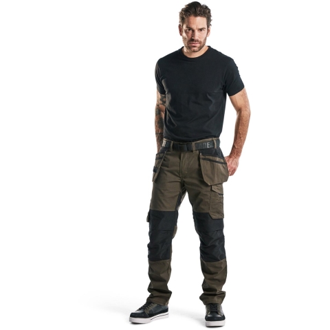 Blåkläder Service werkbroek met stretch en spijkerzakken 14961330 | Groen/Zwart | Maat 46 - 7330509547779