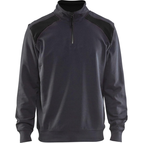 Blåkläder Sweatshirt bicolour met halve rits 33531158 | Medium Grijs/Zwart | Maat 3XL - 7330509697207