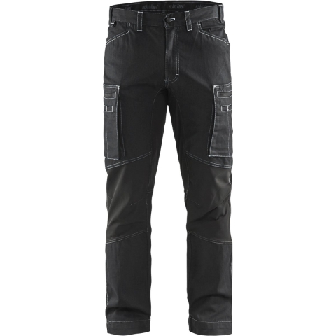 Blåkläder Service werkbroek denim stretch 14591142 | Zwart | Maat 56 - 7330509486153