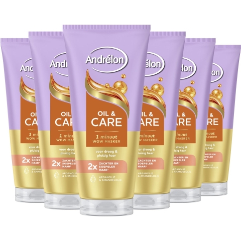 6x Andrelon WOW Masker Oil&Care 180 ml