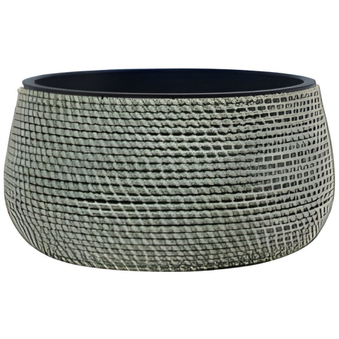 Pot wicker laag breed 36x36x20 cm - Driesprong collection