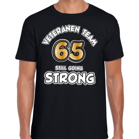Cadeau T-shirt voor heren - veteranen team - zwart - verjaardag - 65 jaar 2XL -