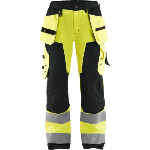 Blåkläder Dames werkbroek High-Vis met spijkerzakken 71561811 | High-Vis Geel/Zwart | Maat 40 - 7330509502679