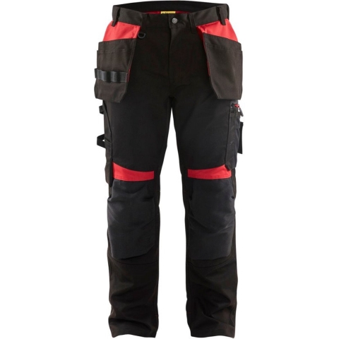 Blåkläder Werkbroek met spijkerzakken 15551860 | Zwart/Rood | Maat C146 - 7330509753071