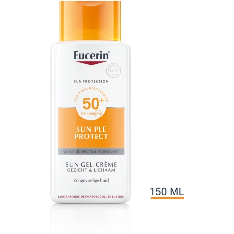 2x Eucerin Sun PLE Protect Sun Gel-Crème Gezicht en Lichaam SPF 50 150 ml