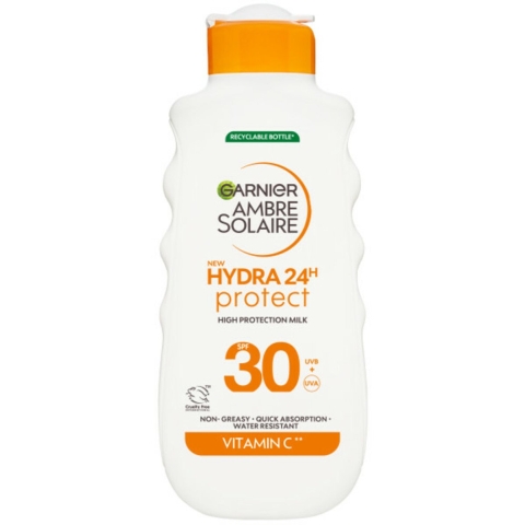 3x Garnier Ambre Solaire Hydra 24 Zonnebrandmelk SPF 30 175 ml