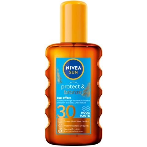 3x Nivea Sun Protect&Bronze Olie Spray SPF 30 200 ml