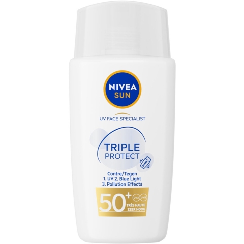 2x Nivea Sun Triple Protect Zonnecrème Gezicht SPF 50+ 40 ml