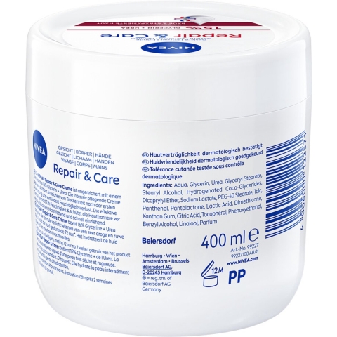 6x Nivea Repair&Care Bodycrème Urea 400 ml