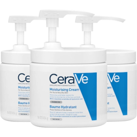 3x CeraVe Hydraterende Crème met pomp 454 ml