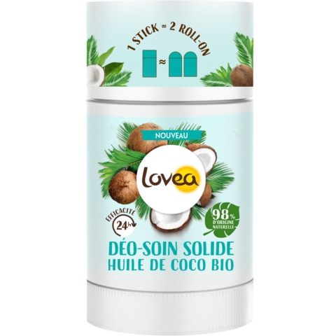 2x Lovea Solid Deodorant Organic Coconut Oil 50 gr