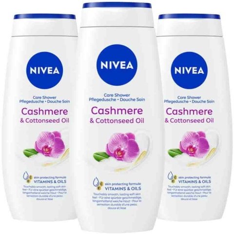 3x Nivea Douchecrème Cashmere&Cotton Seed Oil 250 ml