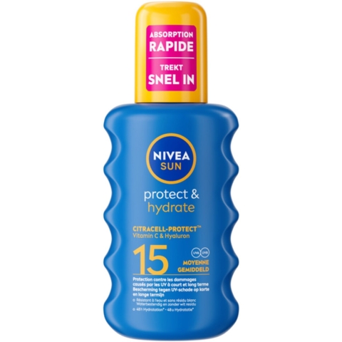 3x Nivea Sun Protect&Hydrate Zonnespray SPF 15 200 ml